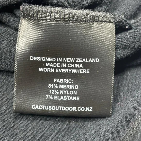Cactus Outdoor New Zealand Merino Wool Blend Black Short Sleeve T-Shirt Mens 3XL - Picture 8 of 8